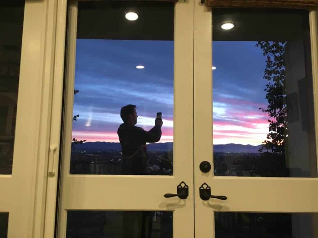 Jeff Dunham taking photo of sunrise