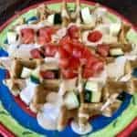 Vegan Savory Falafel Waffles with Tahini Sauce (Gluten Free)