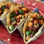 Vegan Roasted Vegetable Tacos with Chipotle Pomegranate Sauce
