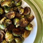 Crispy and crunch glazed Brussels sprouts on a plate