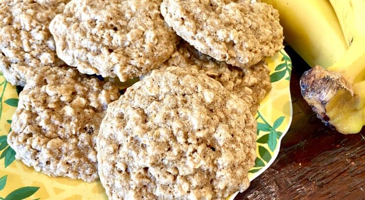 Vegan "Banana Bread" Cinnamon Oatmeal Cookies (Oil Free and Gluten Free!)