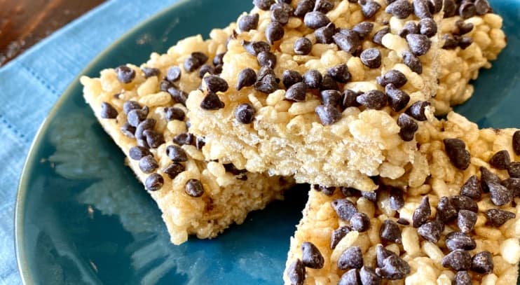 Vegan Rice Crispy Treats with Chocolate Chips